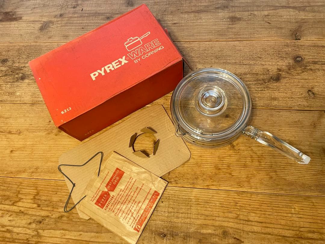 箱付き　オールド　パイレックス　フレームウェア オールドパイレックス・4カップ用・パーコレーター・フレームウェア