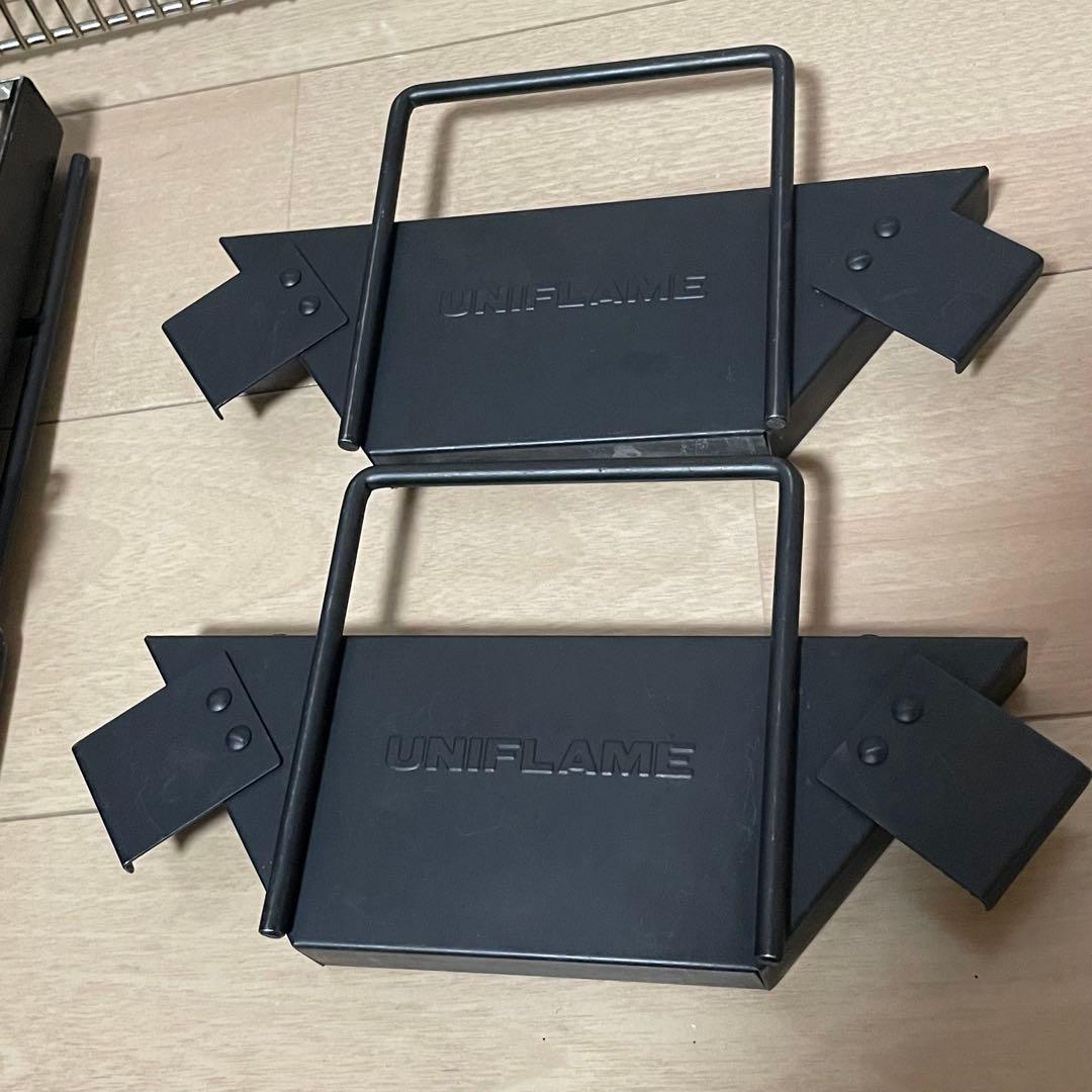 【美品】ユニフレーム　ユニセラTG-III ブラック 収納袋&焼き網ハンドル付