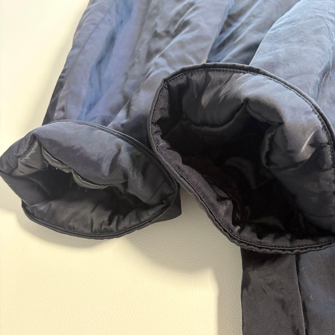 LANVIN ランバンオンブルー　 中綿コート　ネイビー　ベルトあり　光沢