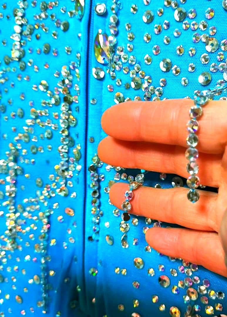 社交ダンス♡ジャンティ ラテンドレス ターコイズブルー 競技 デモ