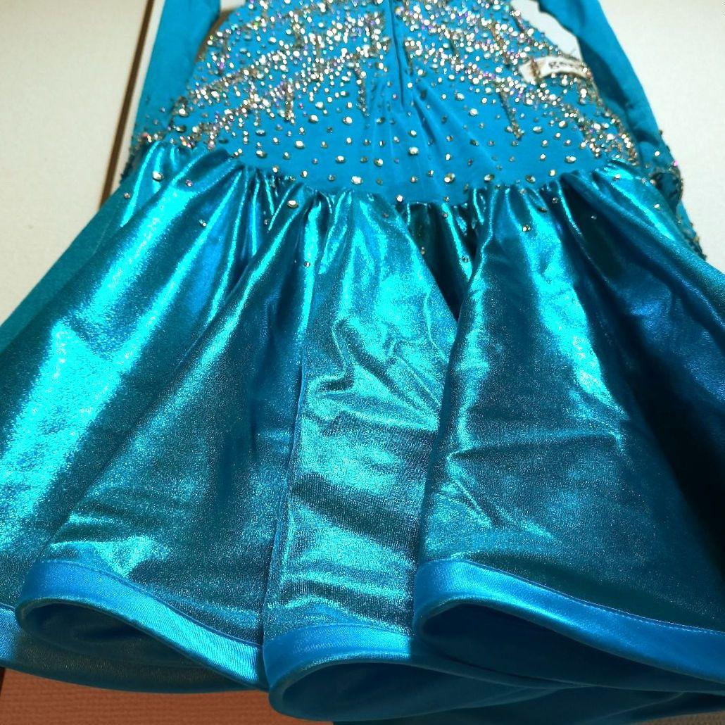 社交ダンス♡ジャンティ ラテンドレス ターコイズブルー 競技 デモ