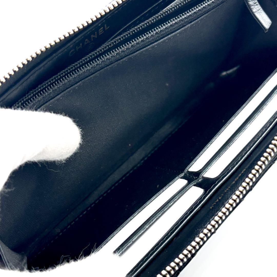 【超極美品✨】シャネル 長財布 カメリア No.5 ラウンドジップ 黒