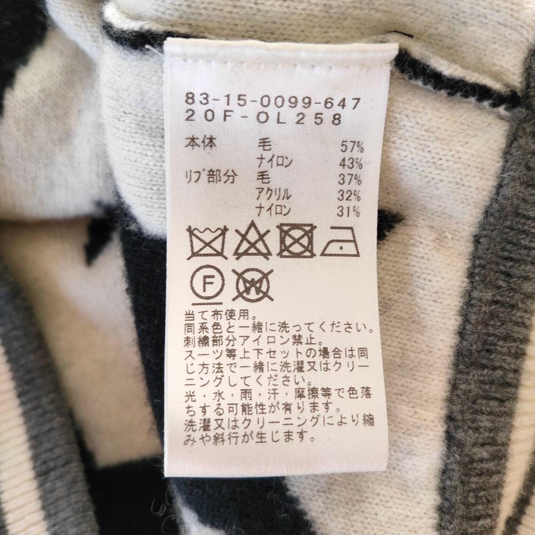 BEAMS GOLF/STARジャガードハイネックセーターL白黒/星形レディース