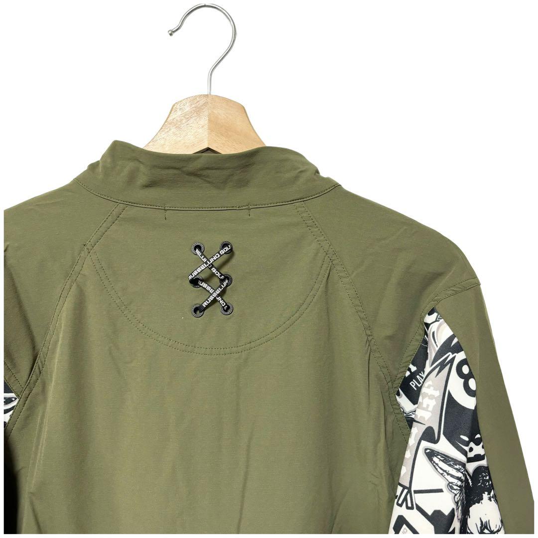 新品 ラッセルノ ゴルフ ハーフジップ プルオーバー ブルゾン カーキ