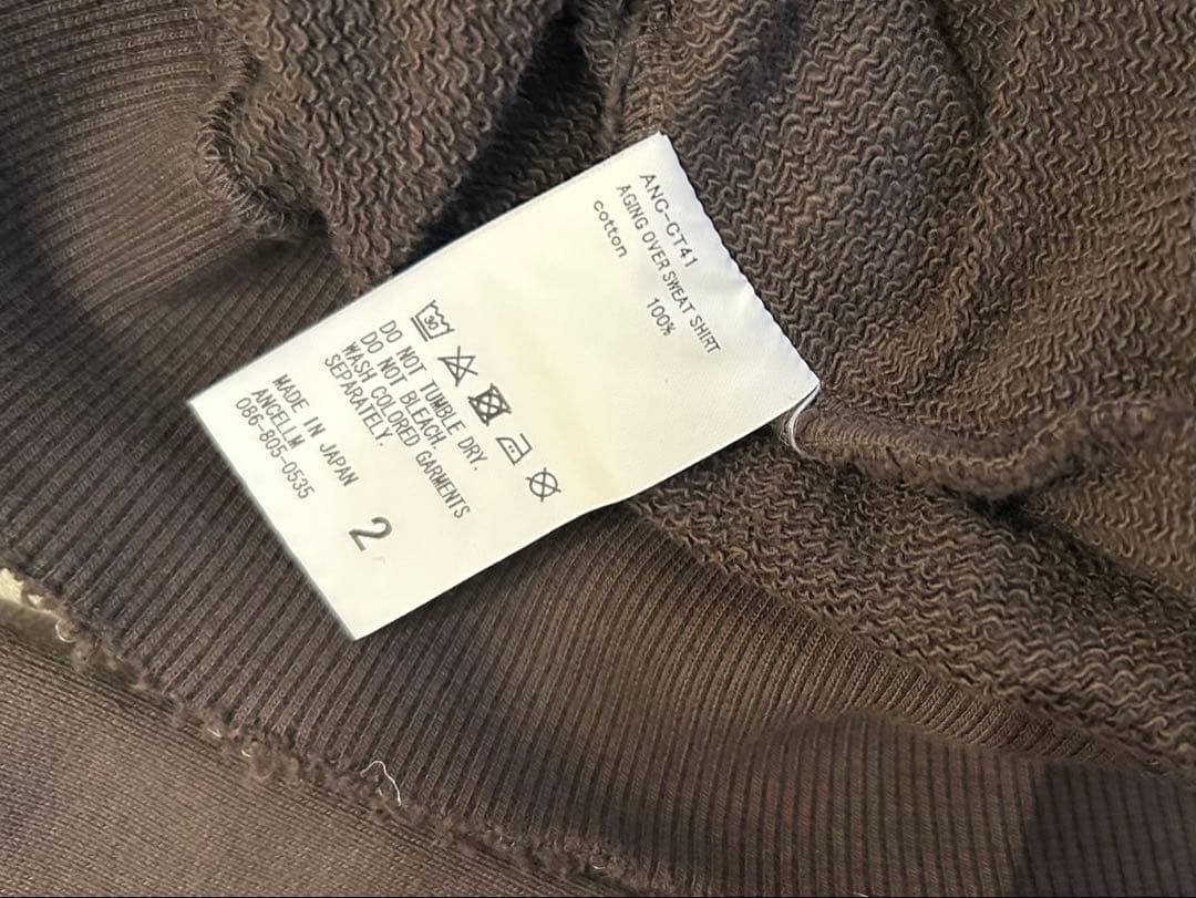 トップス ANCELLM AGING OVER SWEAT SHIRT F.BLACK