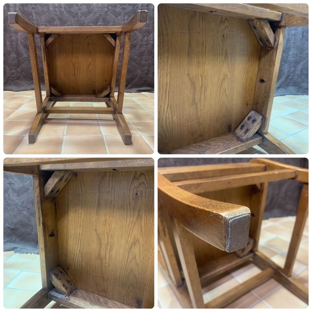 【①】ラダーバックチェア ヴィンテージ オーク材 無垢材 民芸家具