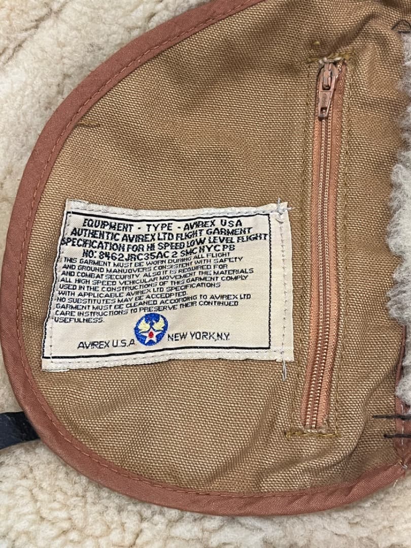 希少 AVIREX B-3 フライトジャケット ムートン ブラック40 本革