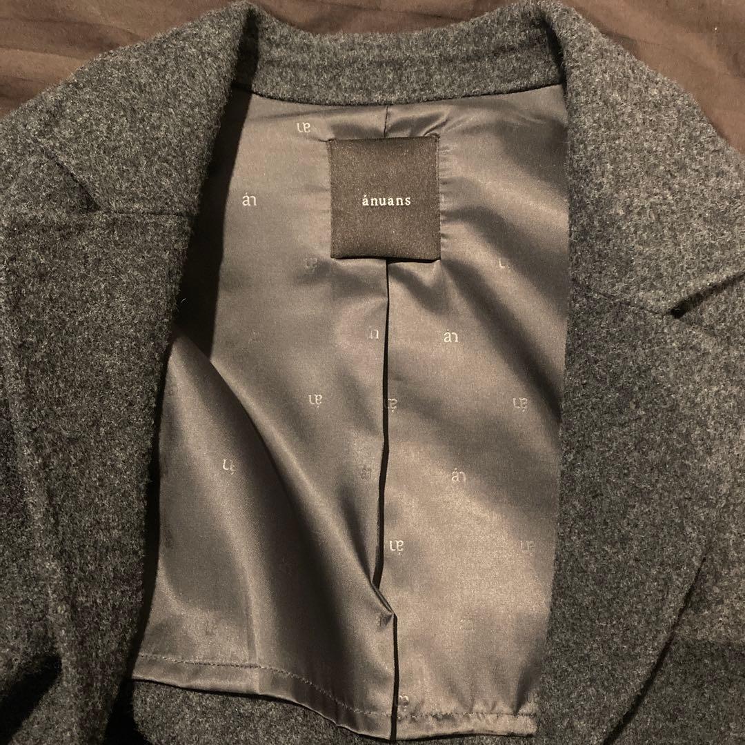 anuans リバーロングチェスターコート （CHARCOALGREY）