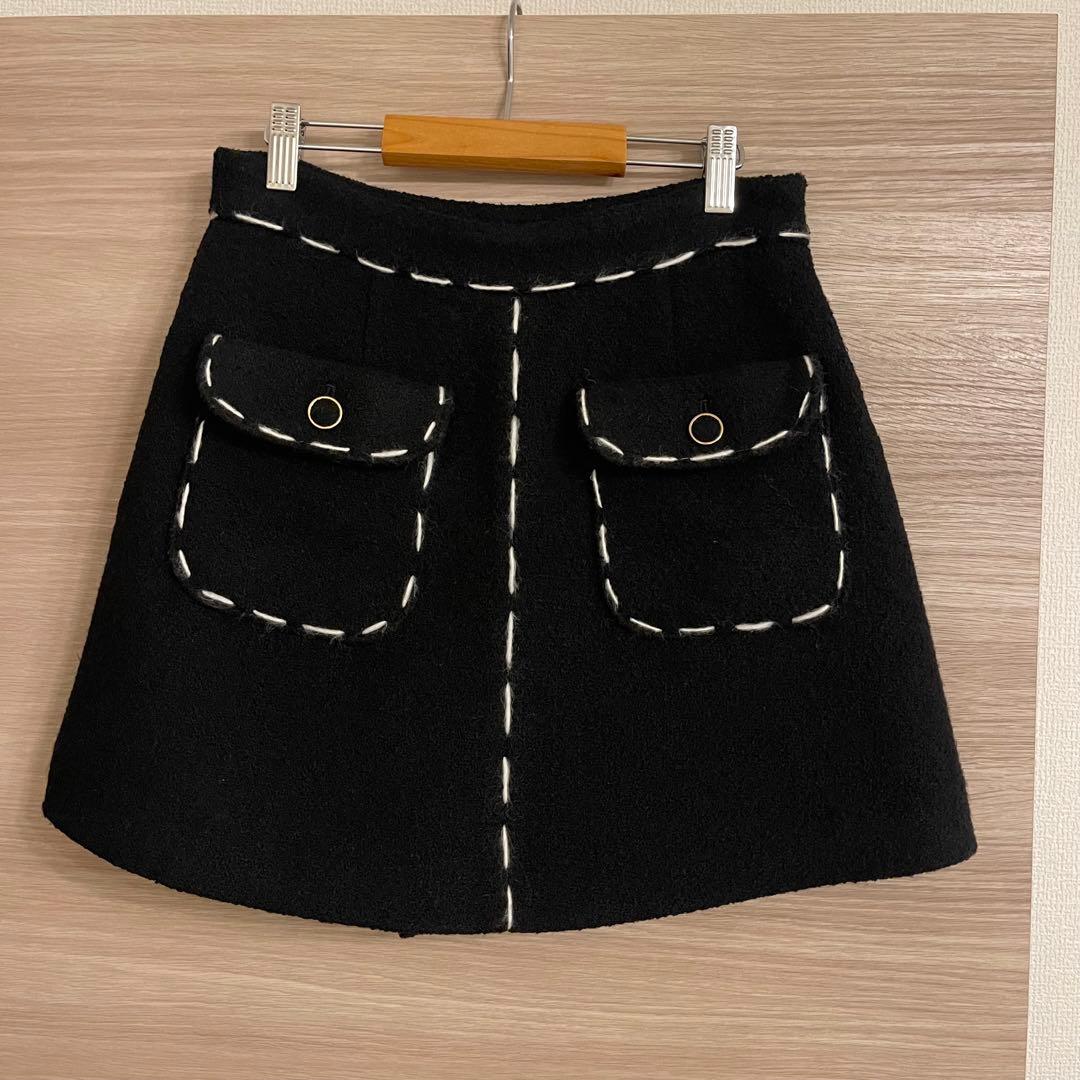 シェリエ sheller ステッチ ツイードキュロット スカート Mサイズ