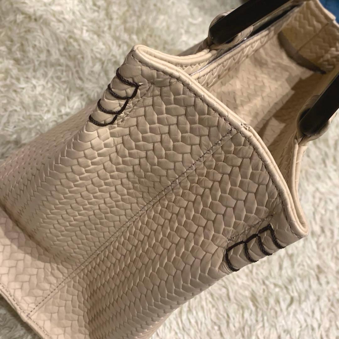 極美品✨傳濱野 プレッソトート ウッドハンドル ハンドバッグ レザー