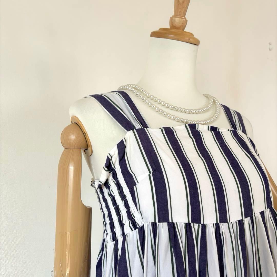❤️レア❤️ヌキテパ ストライプコンビネゾン オールインワン ネイビー