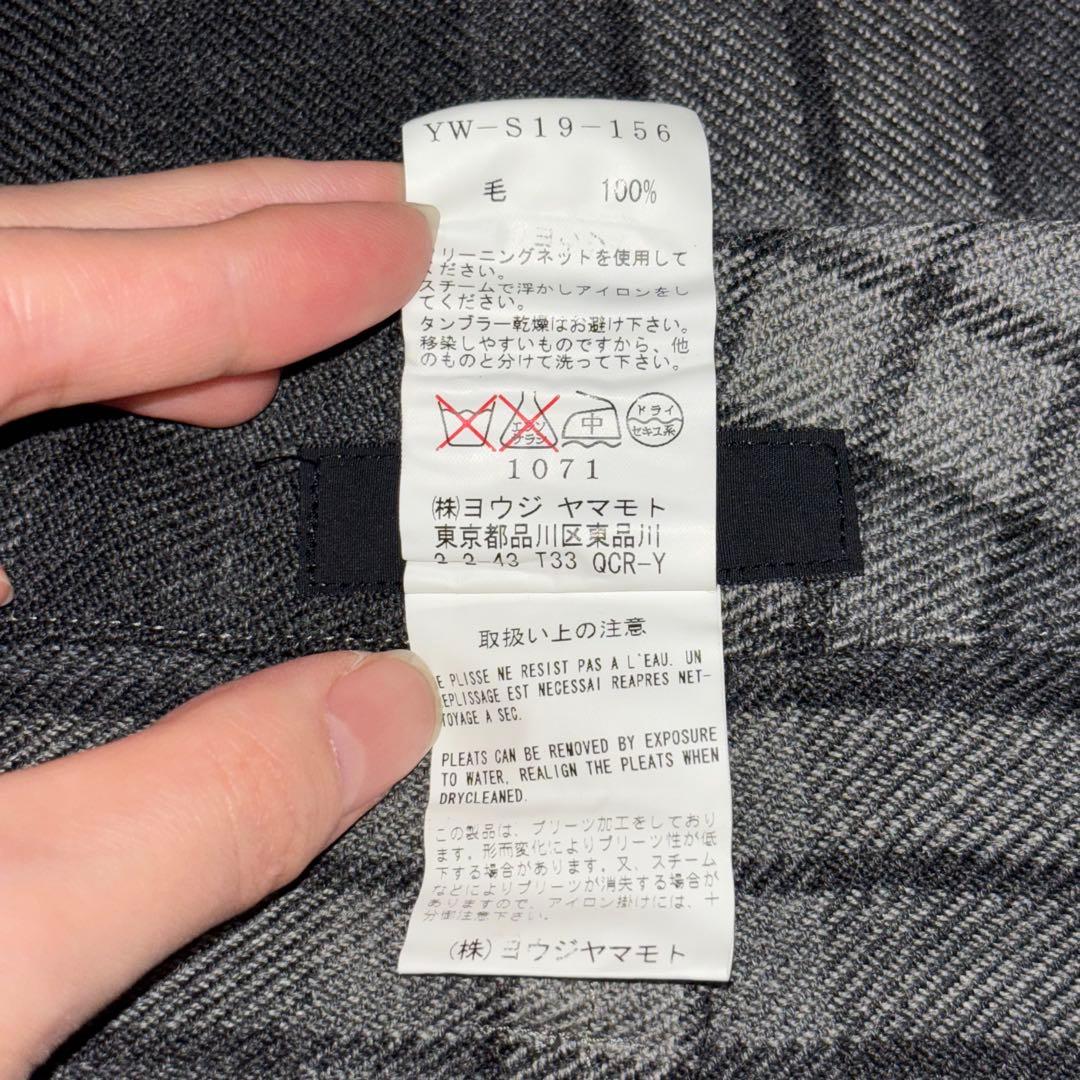 ◎ワイズY's タータンチェックキルトラップスカート 濃淡グレー3