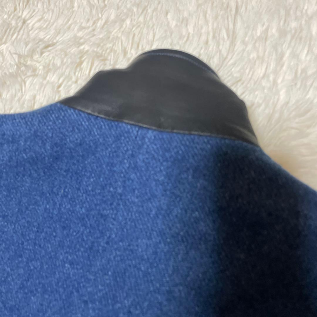 DENHAM 藍染　チェスターコート　Ｍ　デニム　テーラードジャケット　メンズ