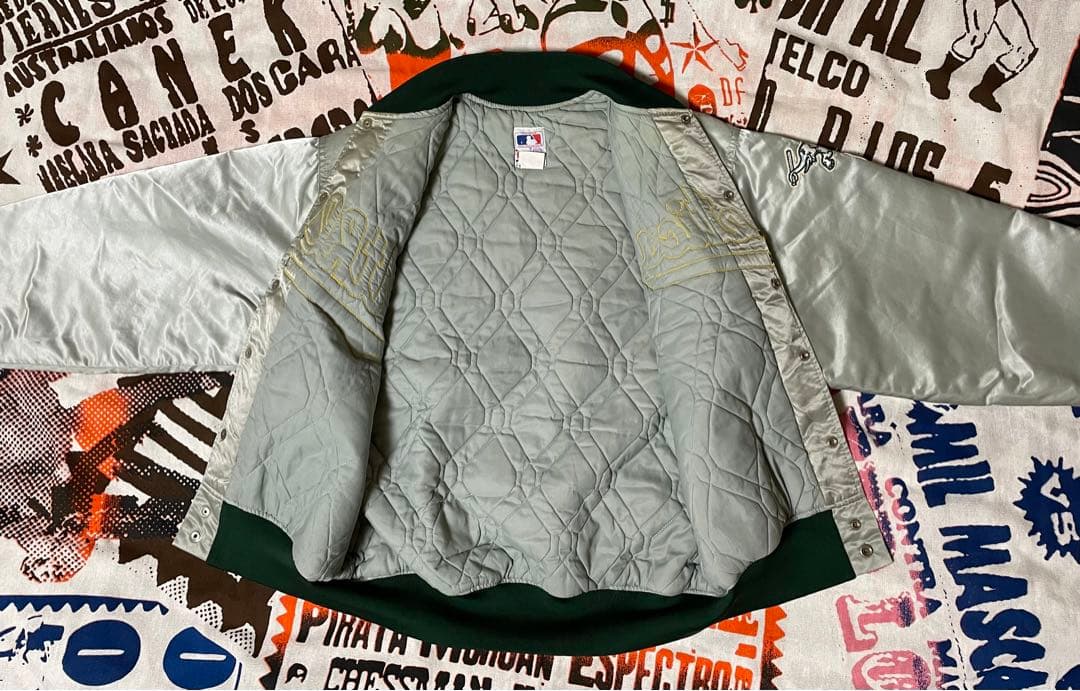 ★美品レア！フェルコ MLB オークランド・アスレチックス スタジャン シルバー