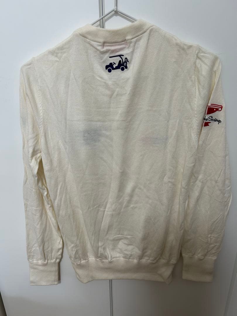 BEAMS GOLF 薄手長袖セーター アイボリー