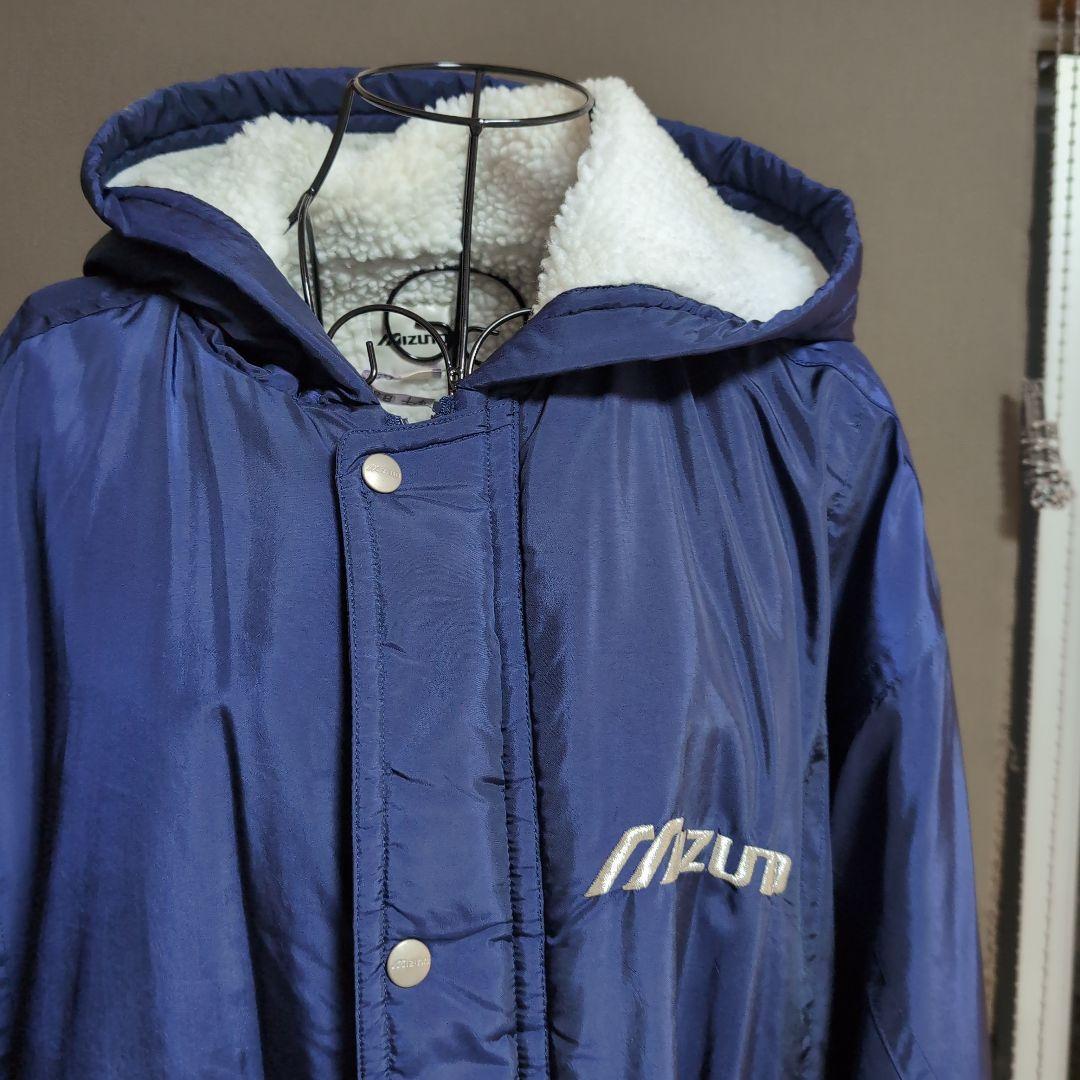 Mizuno ネイビー ベンチコート フリース裏地