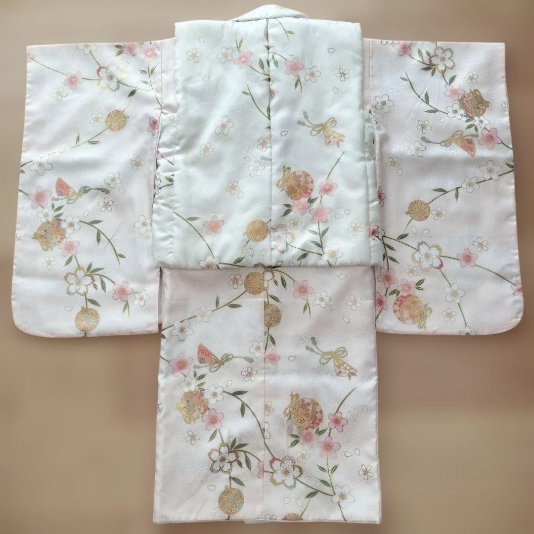 七五三 3歳 女の子 着物 被布 淡桃の恋詩 くすみカラー キョウエツ