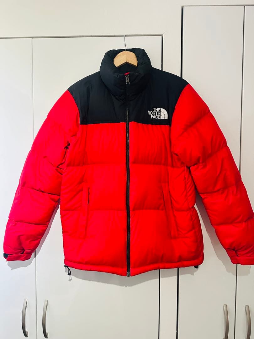 ノースフェイス　ダウンジャケット　ヌプシ　レッド　L ゴールドヴィン