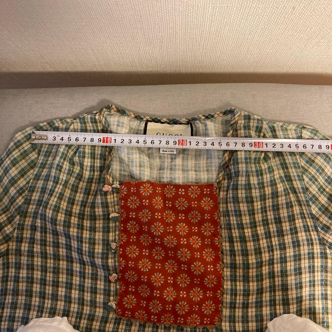 から値下げGUCCI チェック柄 長袖ワンピース