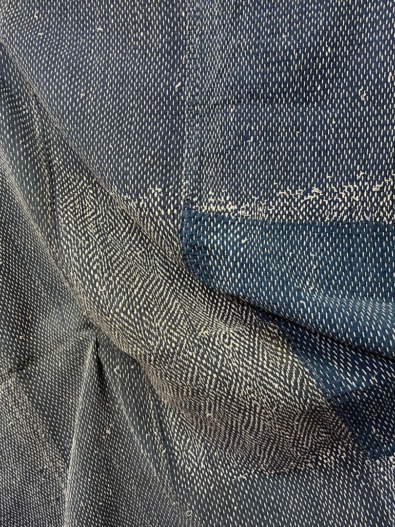 古布　木綿　希少手刺しラグ　ボロ　襴繹