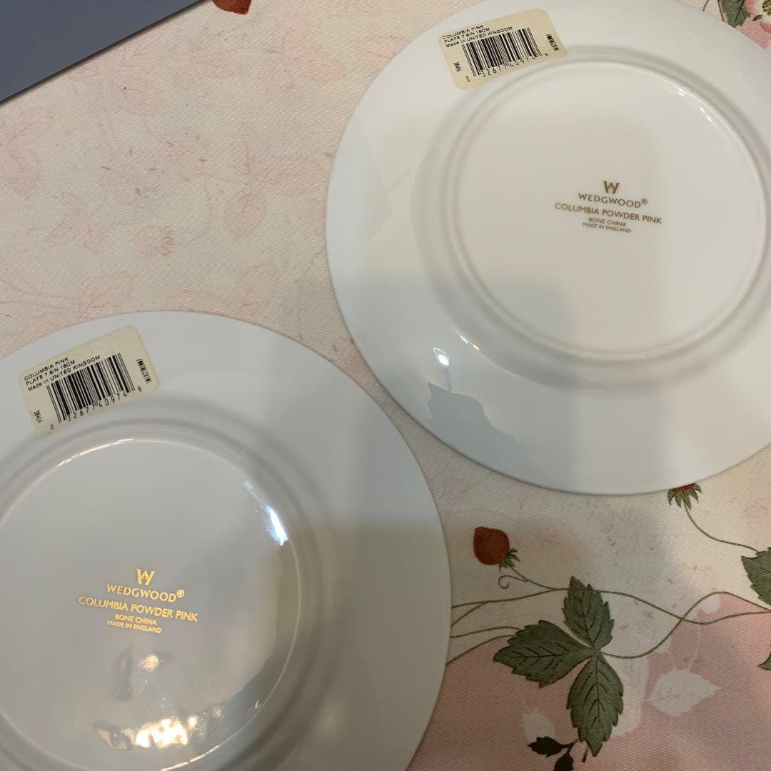 希少 未使用 ウェッジウッド コロンビア パウダー ピンク 17.5cm