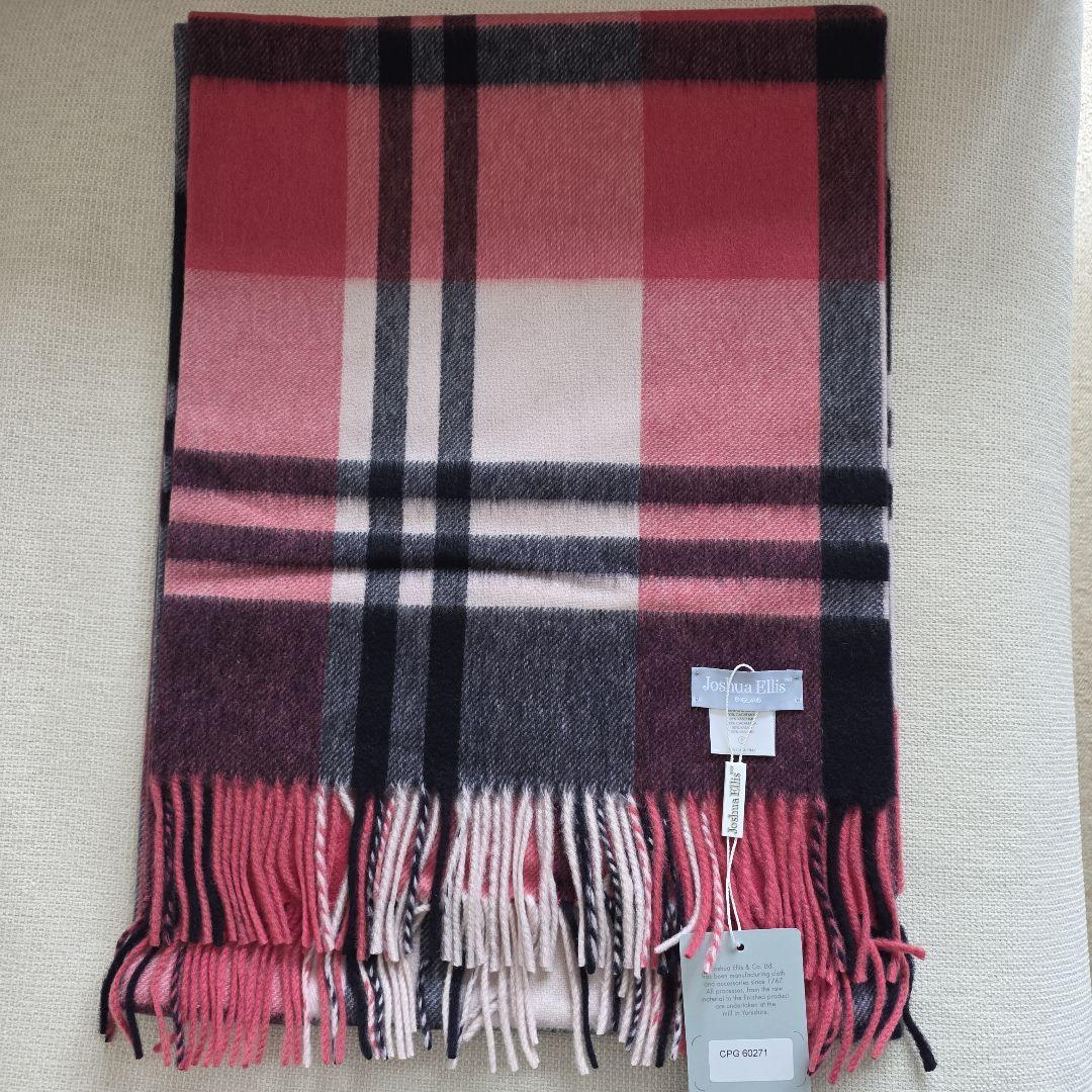 【新品未使用】ジョシュアエリス　カシミア　大判ストール　人気色　ピンク　希少