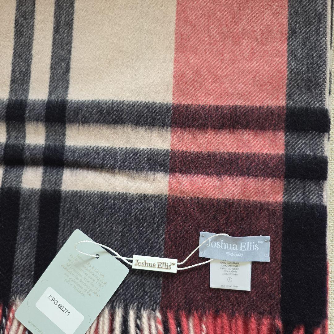 【新品未使用】ジョシュアエリス　カシミア　大判ストール　人気色　ピンク　希少