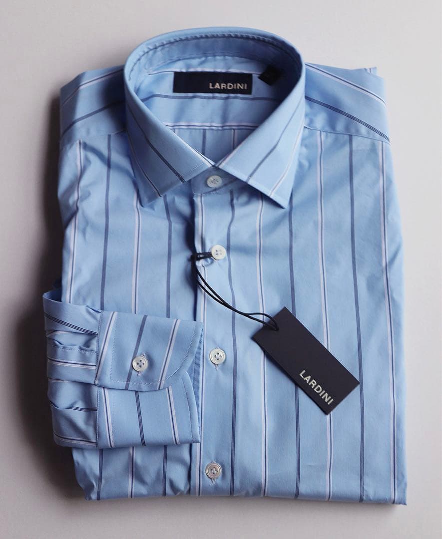 《ラルディーニ》未使用 伊製 ストライプ 長袖ドレスシャツ ワイシャツ 40