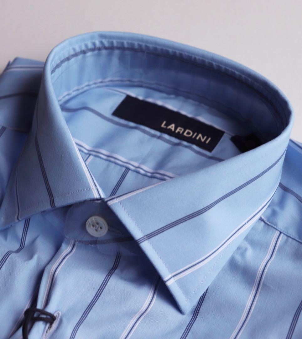 《ラルディーニ》未使用 伊製 ストライプ 長袖ドレスシャツ ワイシャツ 40