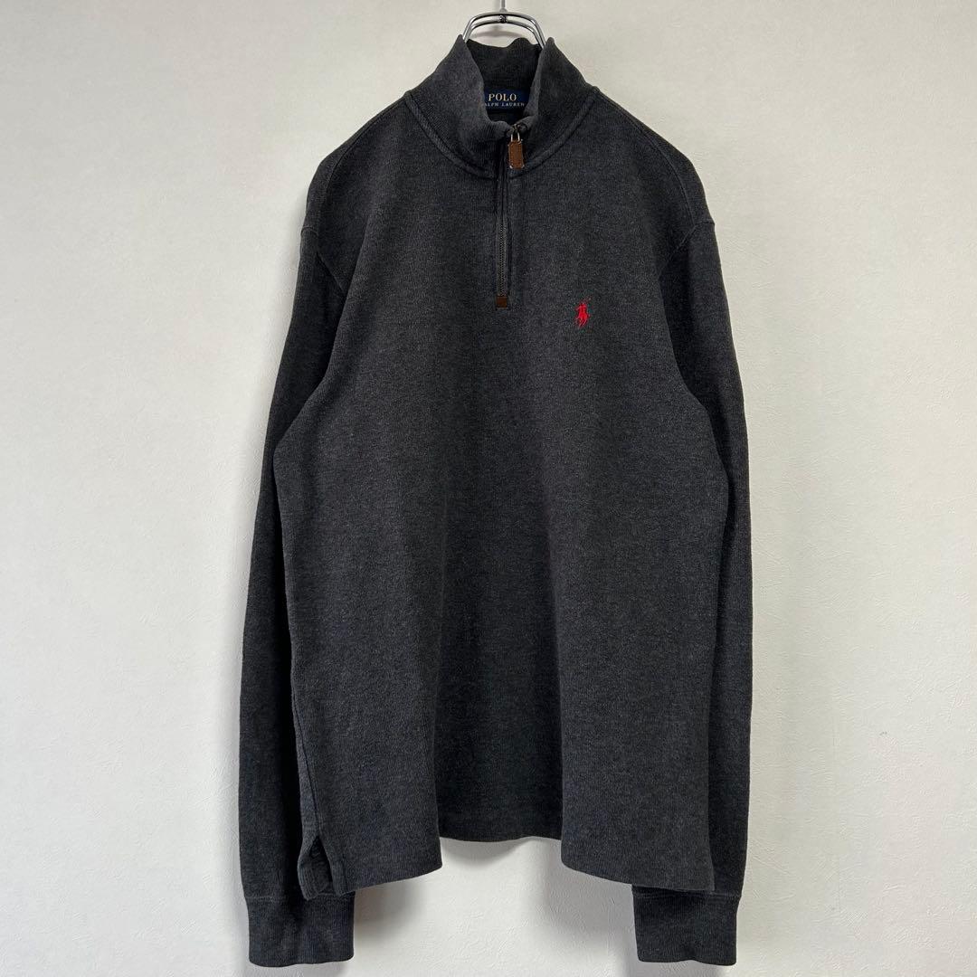 美品 90s POLO Ralph Lauren ハーフジップ スウェット