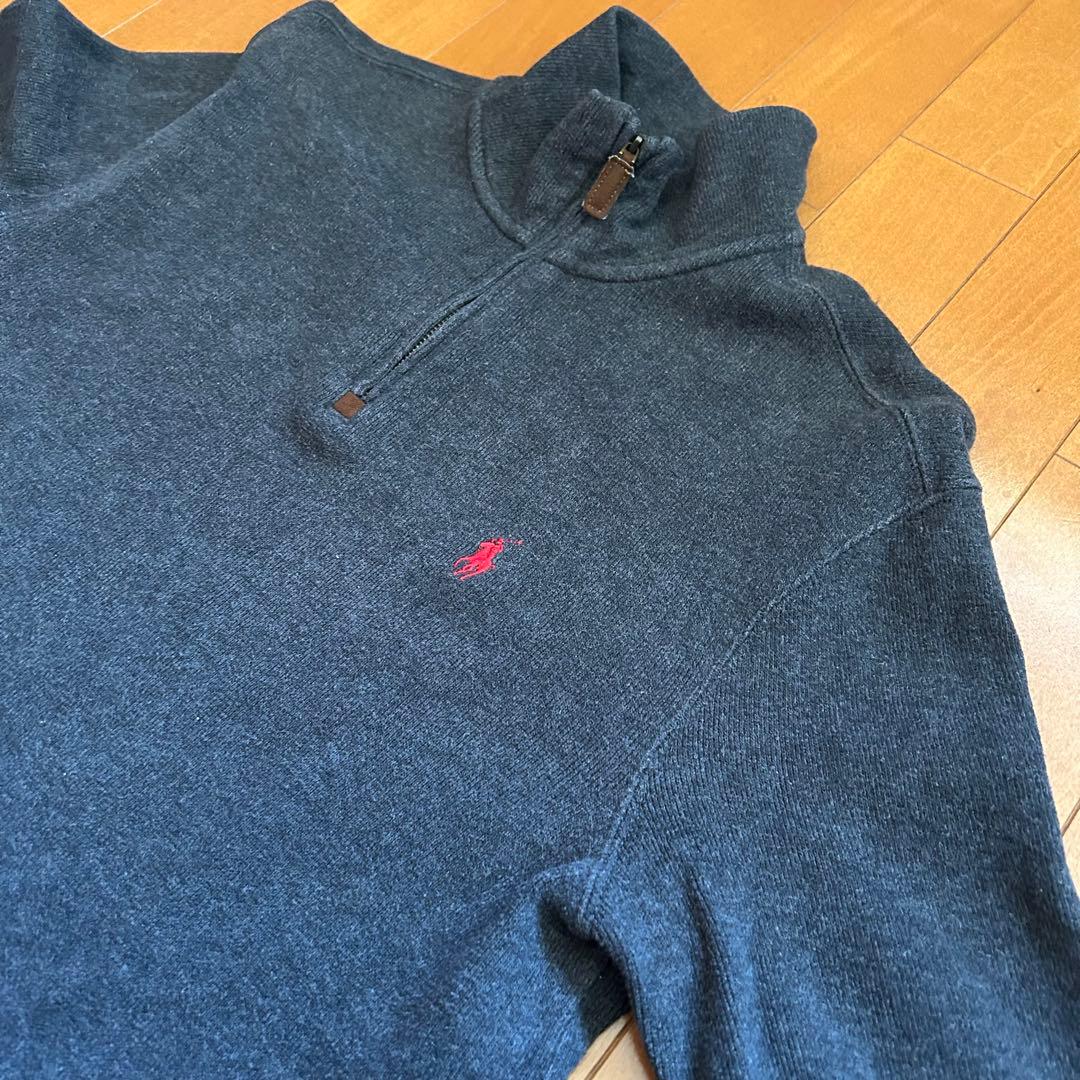 美品 90s POLO Ralph Lauren ハーフジップ スウェット