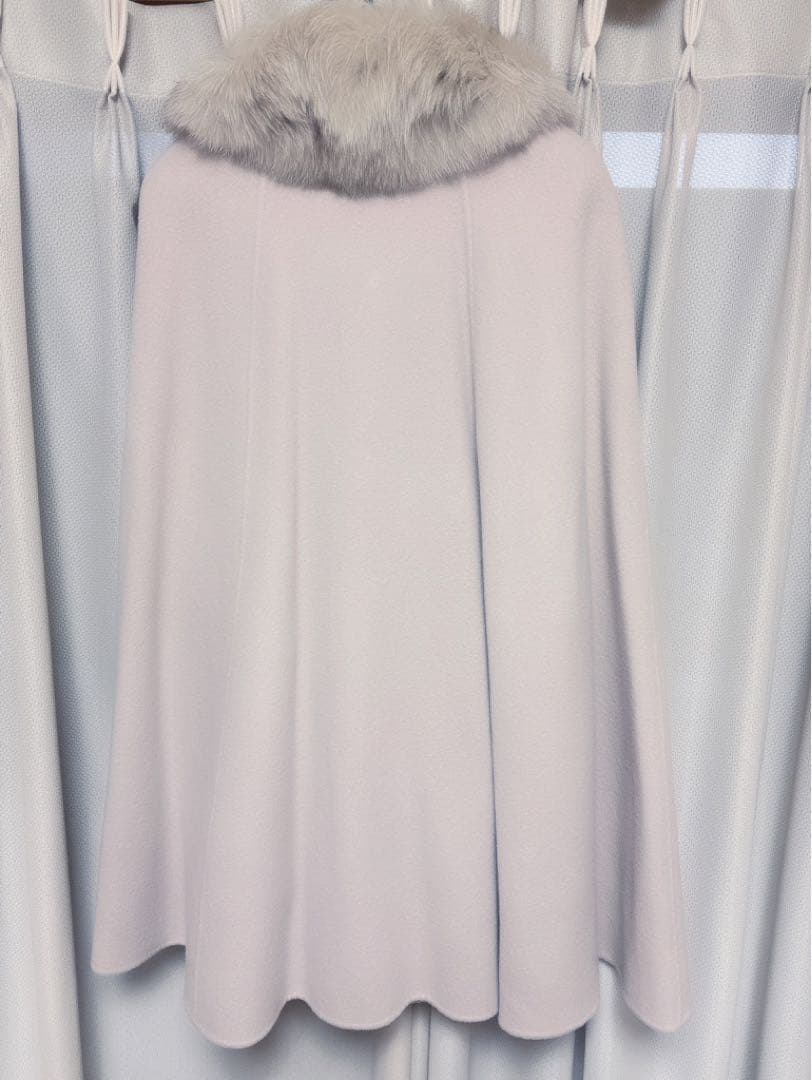 GRACE CLASS≫ウール100% フォックスファー付きケープコート