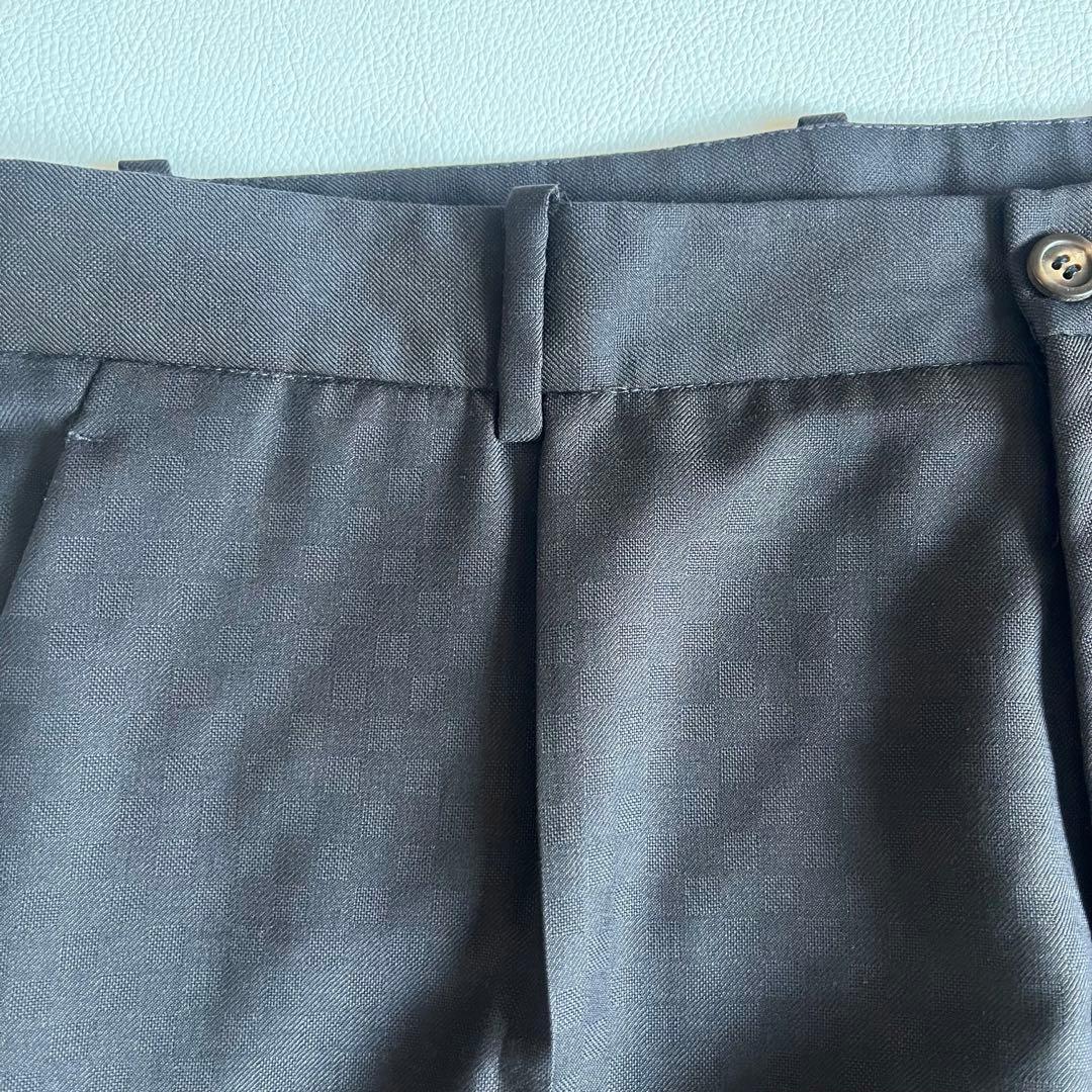 美品　ヴェルサーチ　スラックス　パンツ　ウール　ジャガード　チェック　希少柄