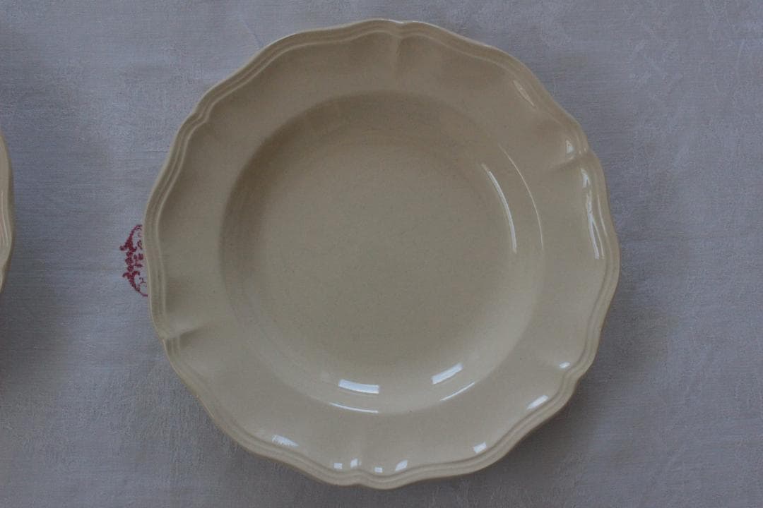 2枚セット　D・サルグミンヌ 花リムアイボリー25cm