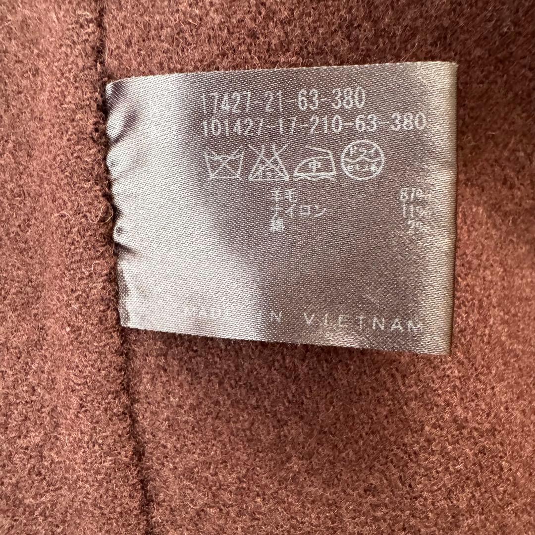 アナイ ノーカラー ウール リバーコート ベルテッドコート ロング 羽織り 38