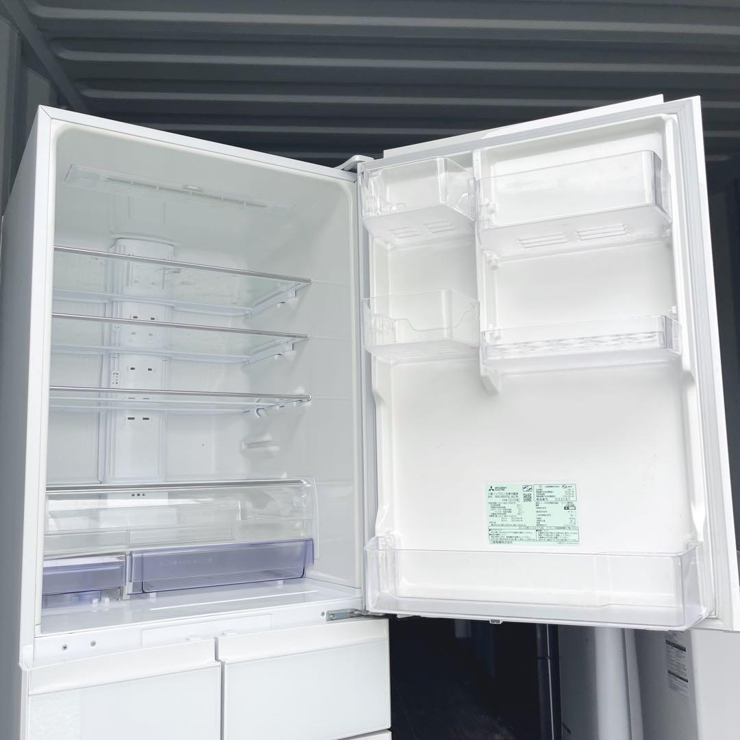 39取付無料！三菱ワイドチルドルーム搭載おしゃれホワイトインテリア5ドア冷蔵庫