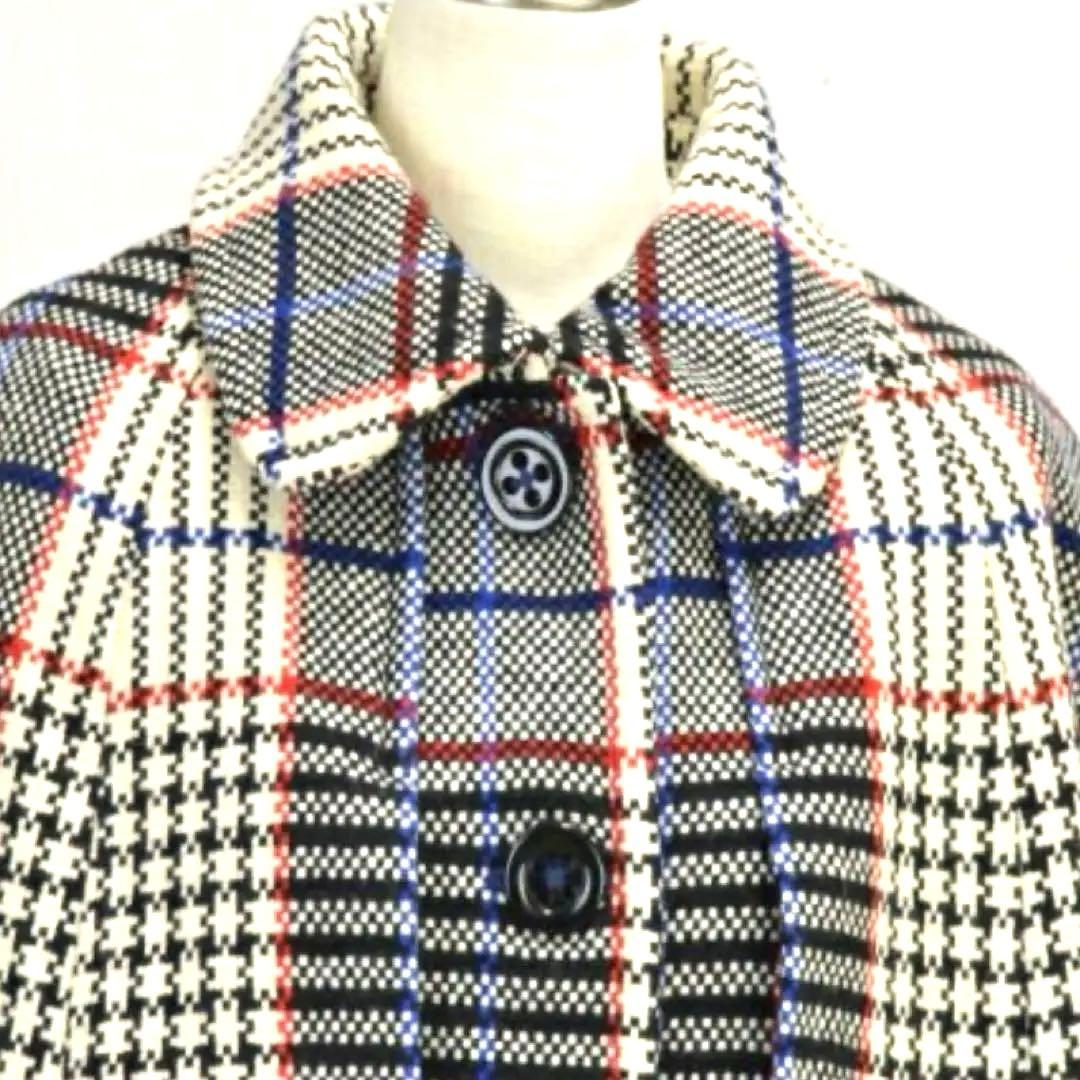 LoisCRAYON ロイスクレヨン チェック ポンチョ ファー コート ケープ