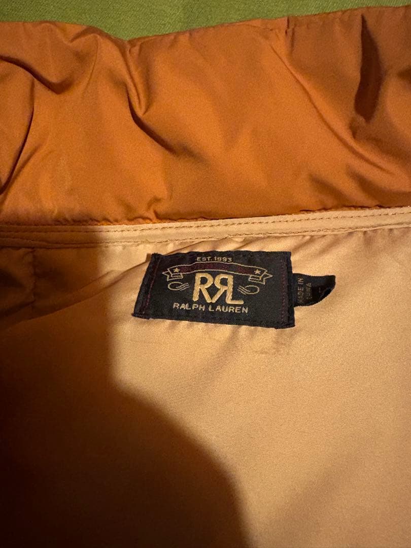RRL カラコラムダウン　サイズL オレンジ　ダブルアールエル