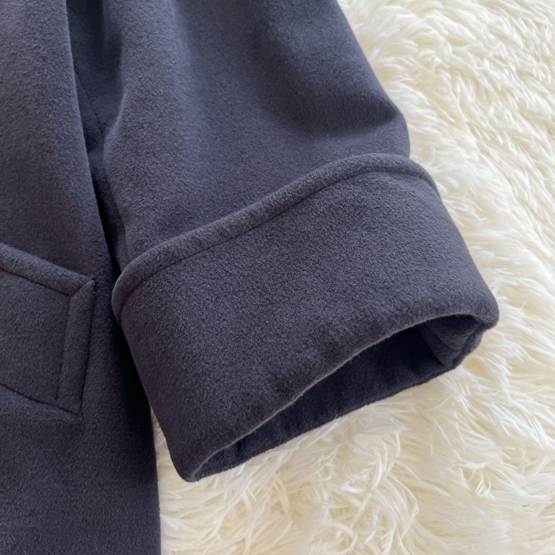 極美品　バーバリー　アンゴラ100% ステンカラーコート　ダークグレー　ロング