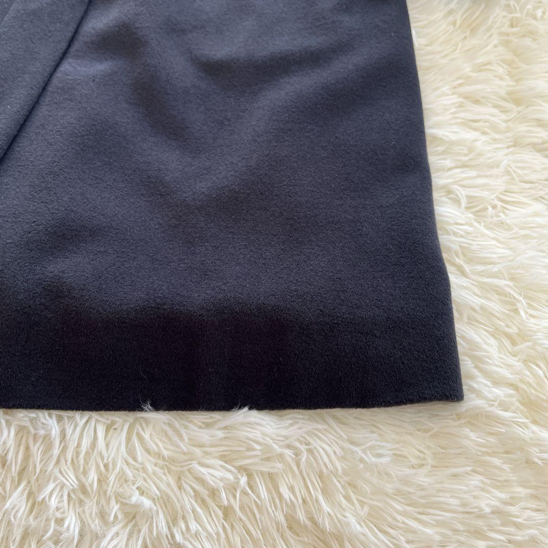 極美品　バーバリー　アンゴラ100% ステンカラーコート　ダークグレー　ロング