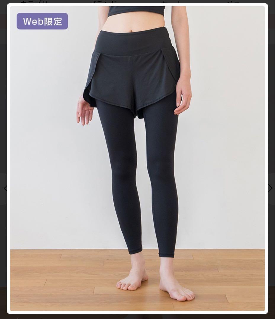 新 デザインスポーツ - SUKALA ショートパンツ付きレギンス ブラック L