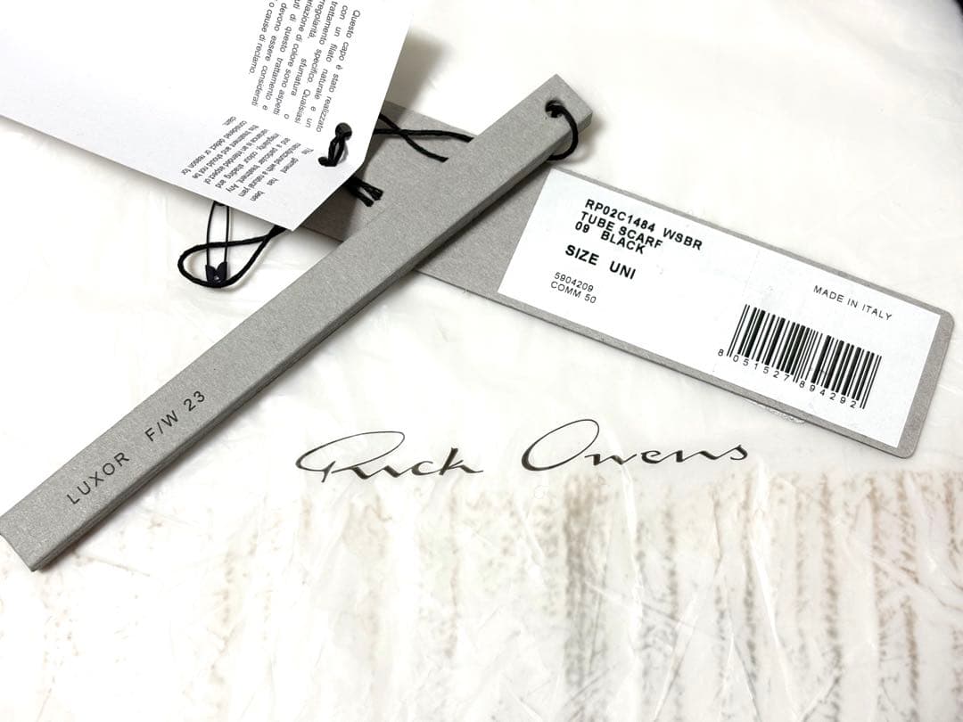 新品《 Rick Owens 》カシミヤ Tube Scarf ネックウォーマー
