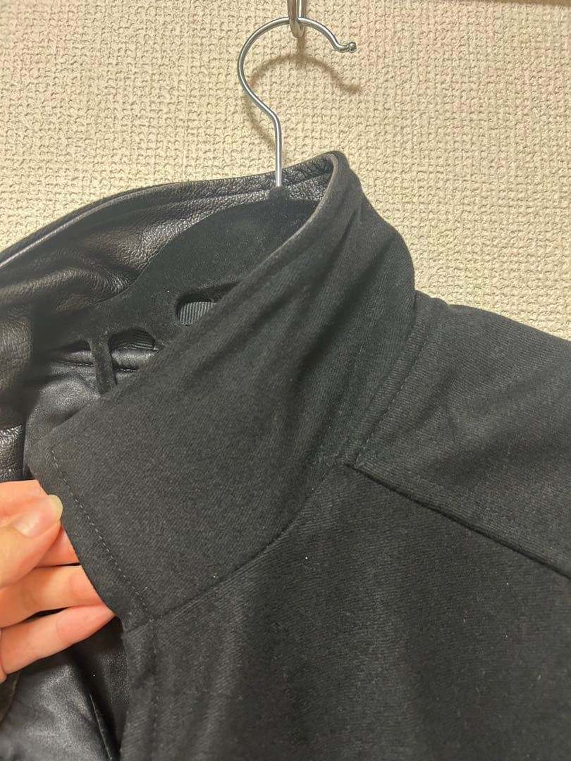 希少 90s NIKE black leather stadium jacket 希少 90s NIKE black