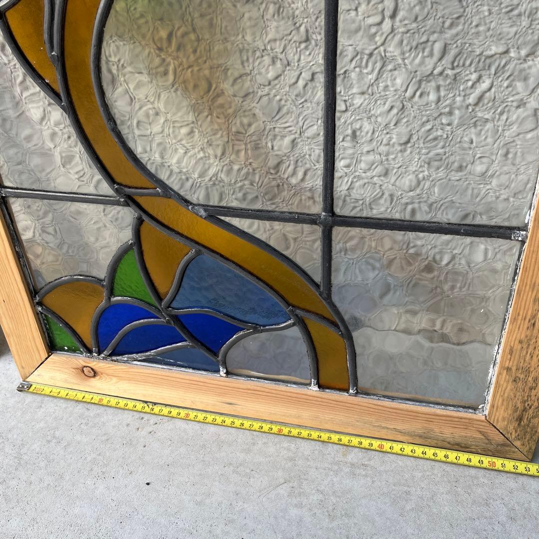 【直接引き取りも可】イギリス輸入品　アンティークのステンドグラス　2枚セット