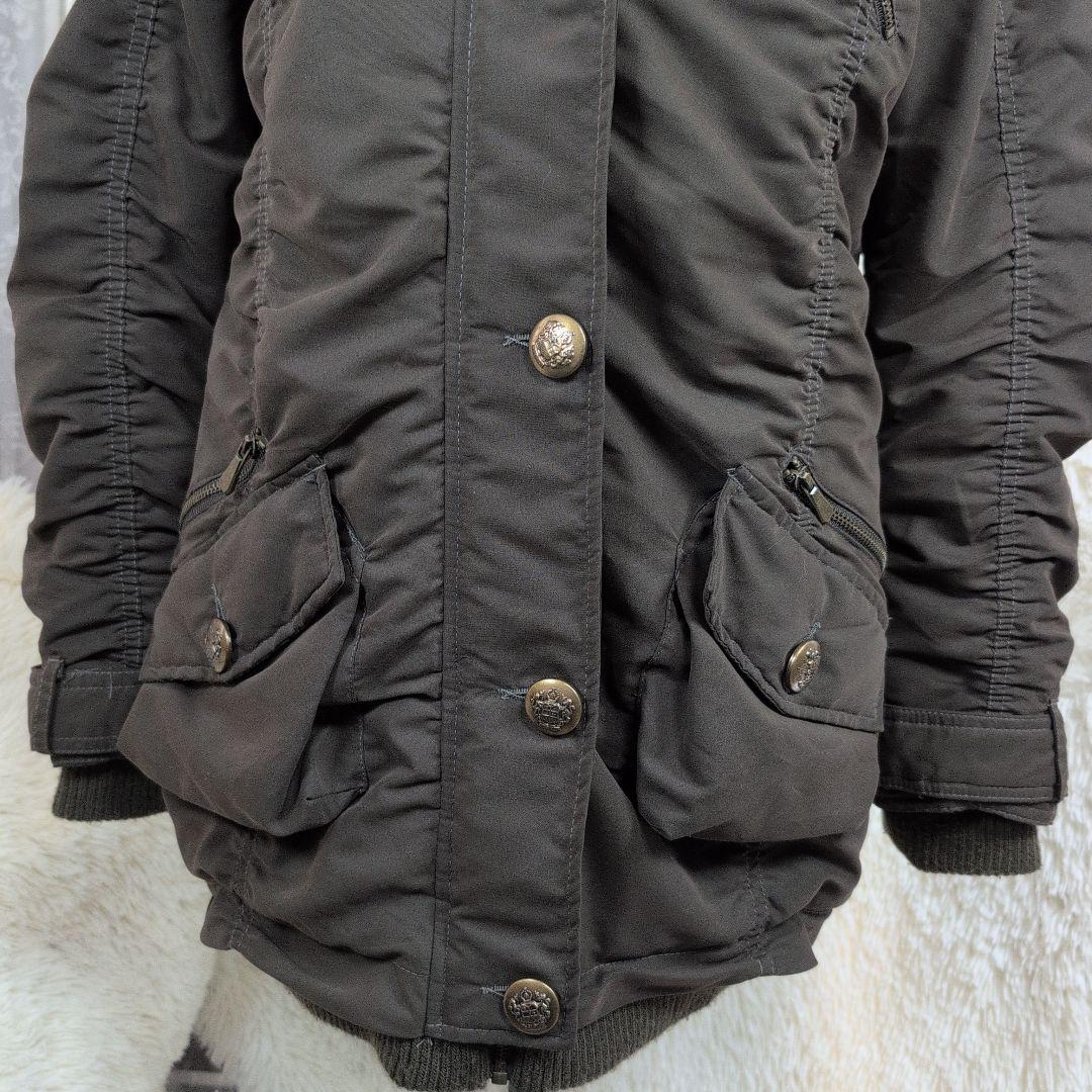 鬼ファー 平成初期 平成ギャル ミリタリージャケット モッズコート 金ボタン