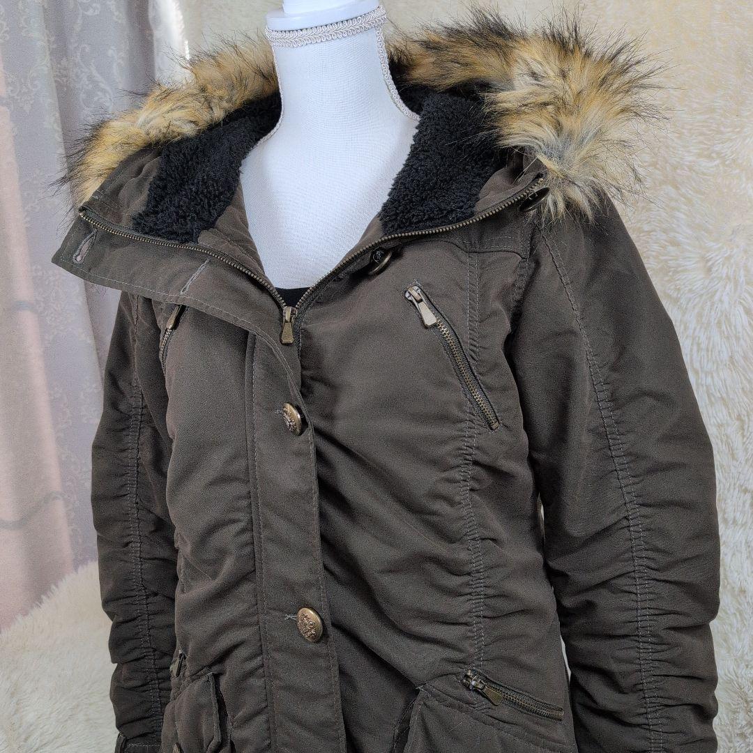 鬼ファー 平成初期 平成ギャル ミリタリージャケット モッズコート 金ボタン