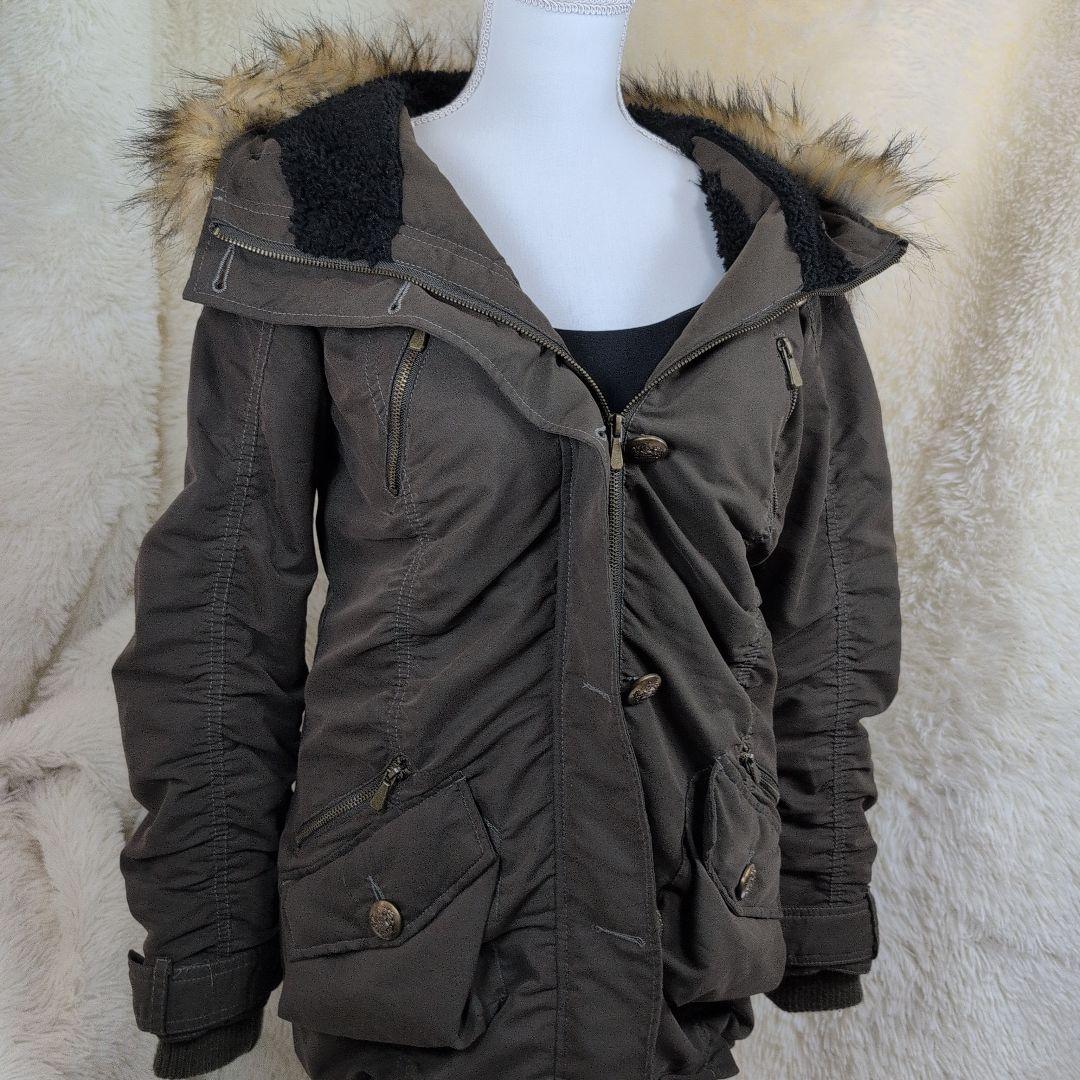 鬼ファー 平成初期 平成ギャル ミリタリージャケット モッズコート 金ボタン