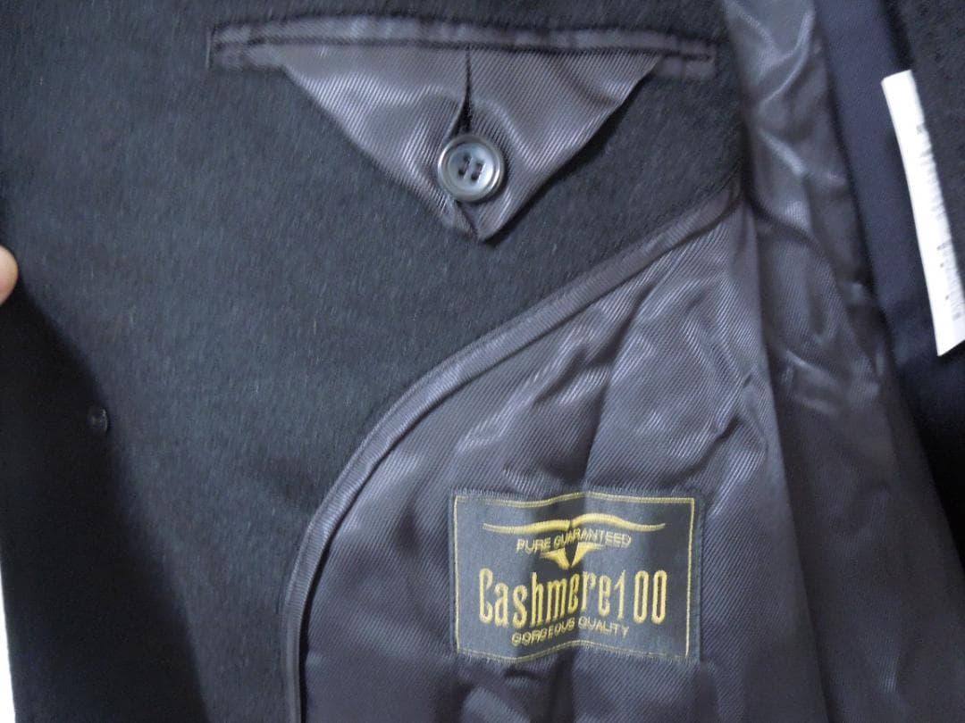 【未使用品】カシミヤ100%セミステンコート（AB６）黒ブラック