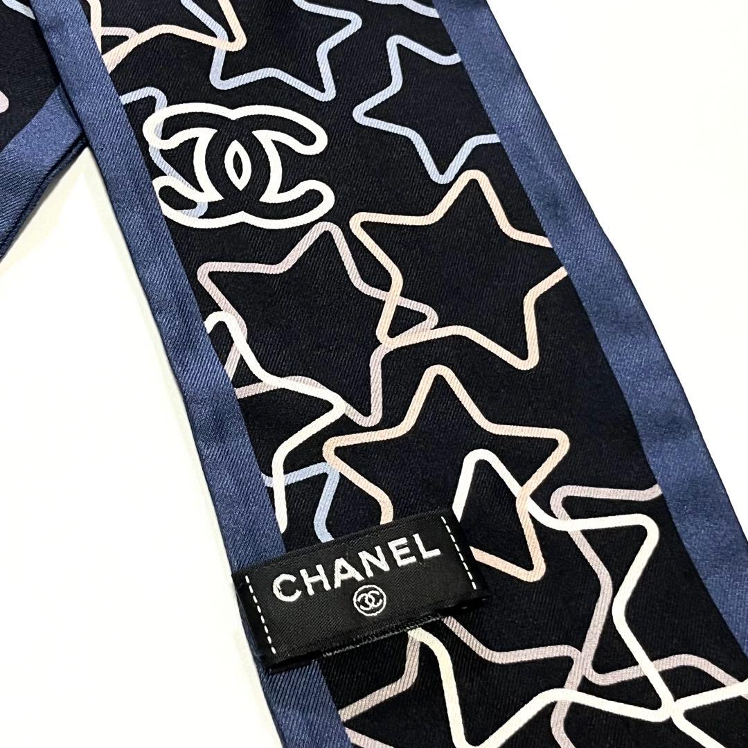 希少✨美品✨CHANEL シャネル　ヘアバンド　スカーフ　ココマーク　スター柄