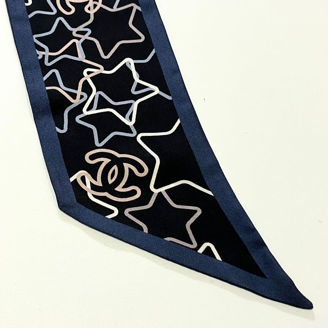 希少✨美品✨CHANEL シャネル　ヘアバンド　スカーフ　ココマーク　スター柄